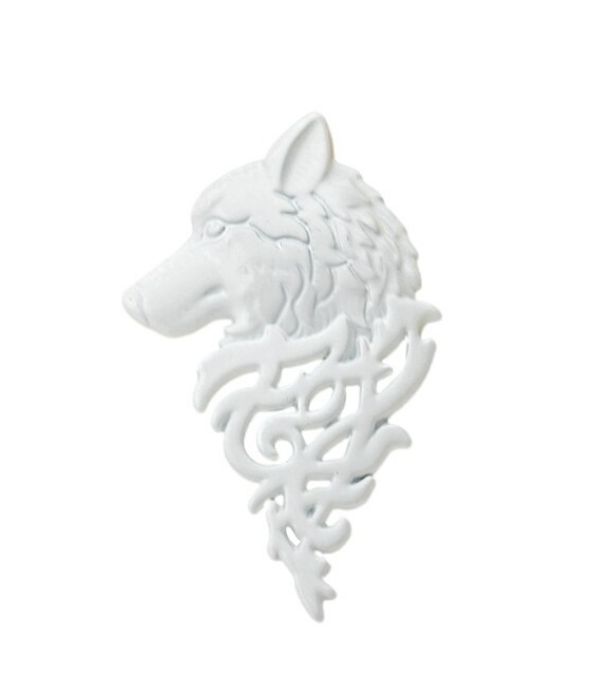 White Enamel Game of Thrones Wolf Lapel Pin