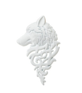 White Enamel Game of Thrones Wolf Lapel Pin
