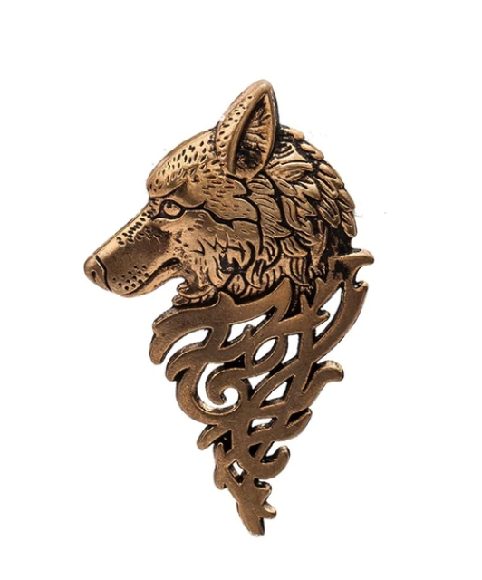 Bronze Game of Thrones Wolf Lapel Pin