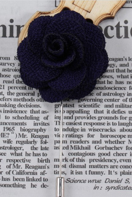 Navy Microfiber Lapel Pin