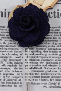 Navy Microfiber Lapel Pin