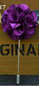 Plum Purple Flower Fabric Lapel Pin