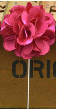 Magenta Flower Fabric Lapel Pin