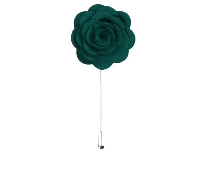 Suede Green Flower Lapel Pin