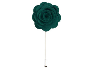 Suede Green Flower Lapel Pin