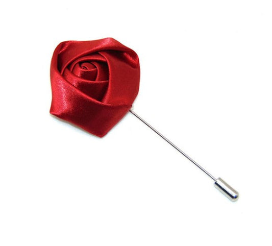 Wine Red Satin Lapel Pin