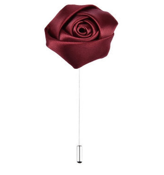 Burgundy Satin Lapel Pin