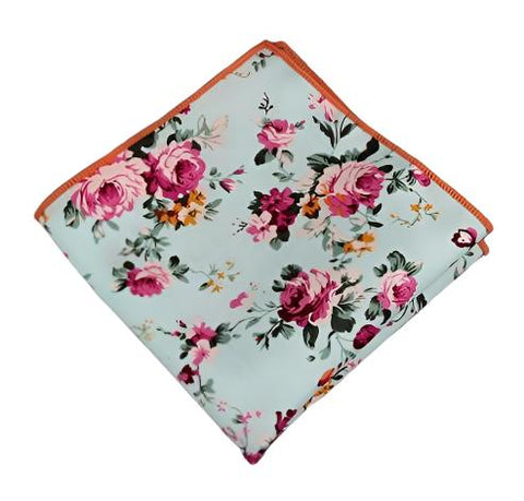 Light Blue Floral Pocket Square