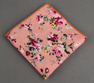 Pink Floral Pocket Square