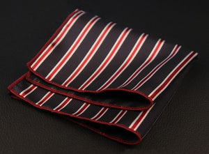 Double Red Striped Pocket Square