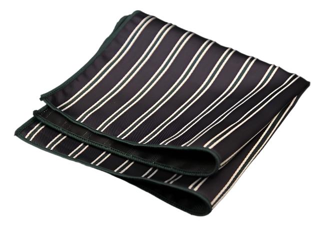Double Green Striped Pocket Square