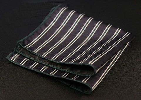 Double Green Striped Pocket Square