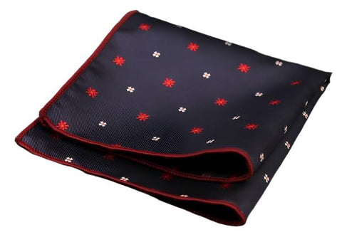 Dark Blue and Red Asterix Pocket Square