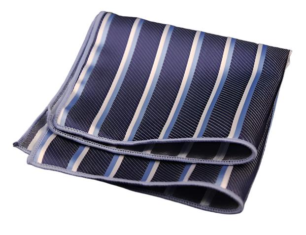 Double Blue Striped Pocket Square