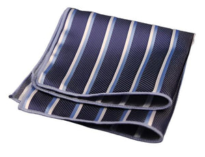 Double Blue Striped Pocket Square