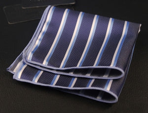 Double Blue Striped Pocket Square