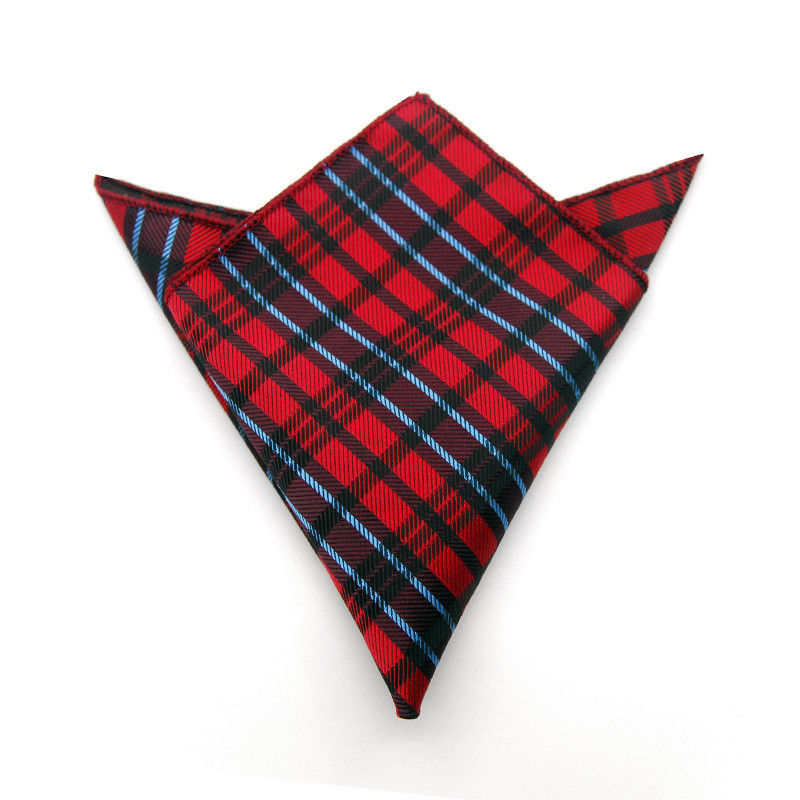Red Tartan Checks Pocket Square