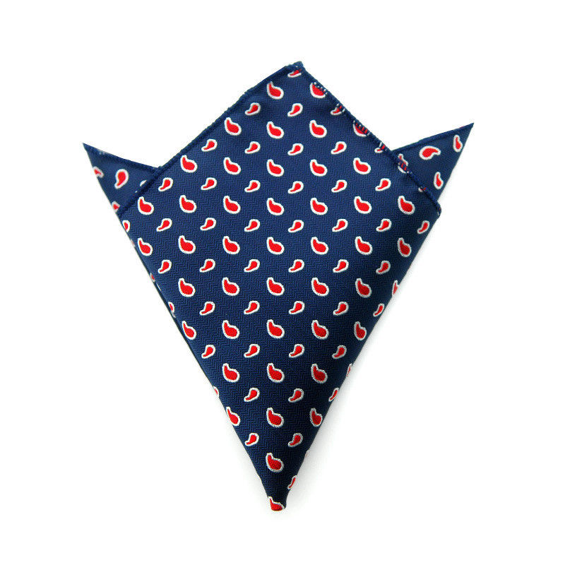 Red & Blue Paisley Pocket Square