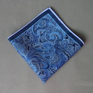 Shades of Blue Paisely Pocket Square