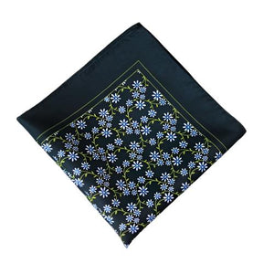 Dark Green Floral Pocket Square