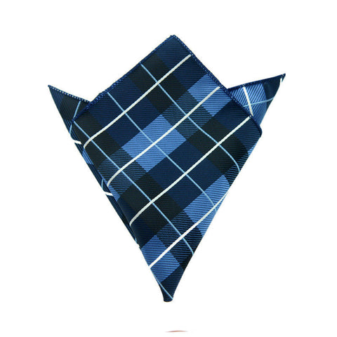 Blue Tartan Checks Pocket Square