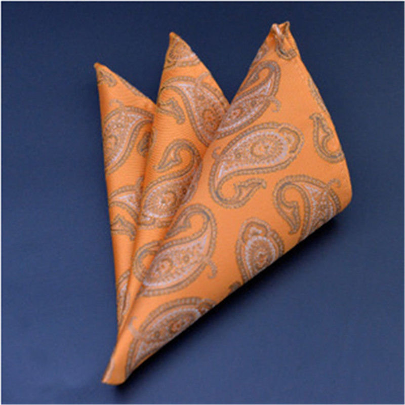 Thambili Orange Paiseley Pocket Square