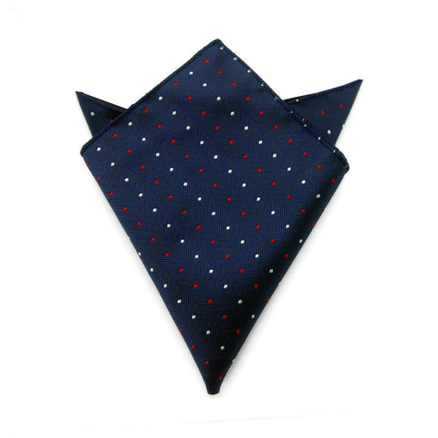 White and Red dotted Pocket Square