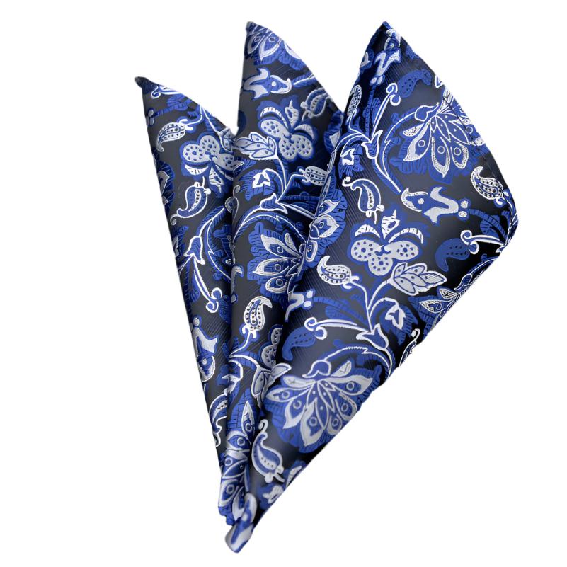 Blue Seamless Floral Paisley Pattern Pocket Square