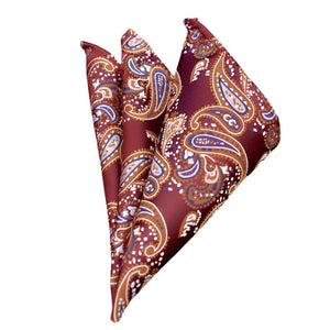 Dark Red Paisley Pocket Square