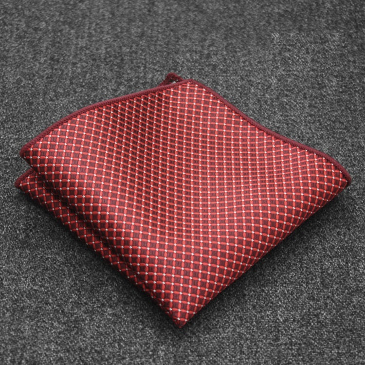 Red Circle Diamond Pattern Maroon Pocket Square