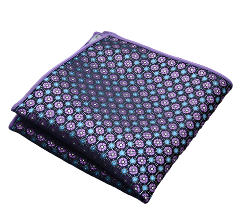 Geometric Circle Pattern Purple Pocket Square