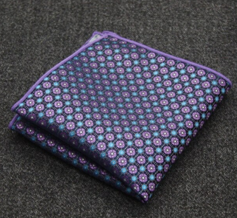 Geometric Circle Pattern Purple Pocket Square
