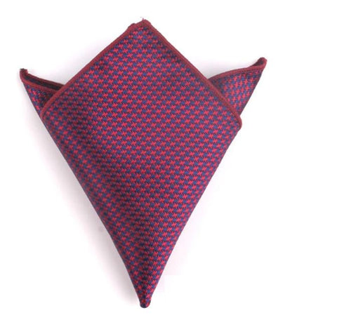 Maroon & Blue Houndstooth Pocket Square