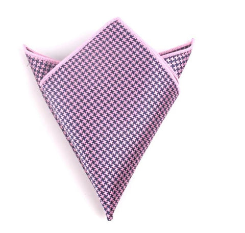 Light Pink Houndstooth Pocket Square