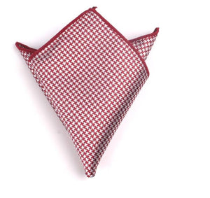 Red & White Houndstooth Pocket Square