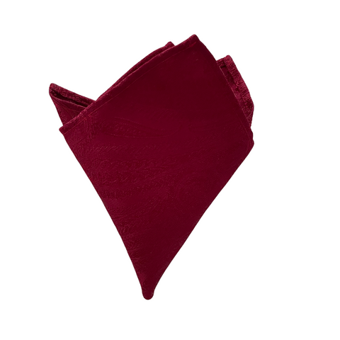 Groom's Luxury Paisley Maroon Pocket Square