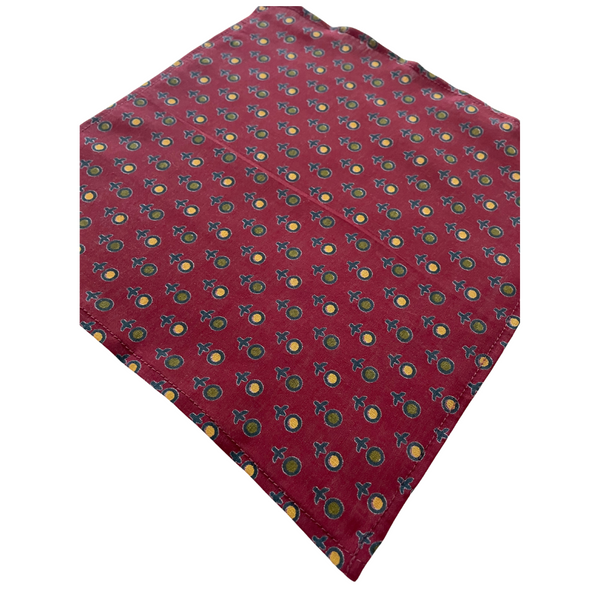 Abstract naughts and crosses Burgundy Pocket Square