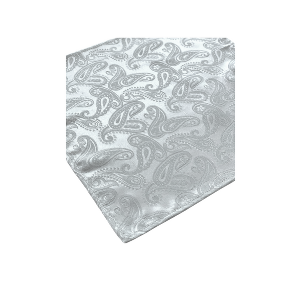 Groom's Luxury Paisley White Pocket Square