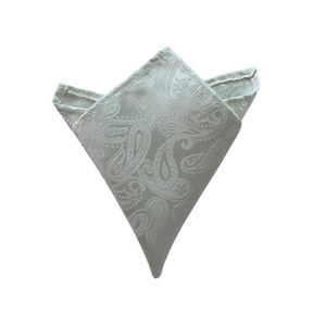 Groom's Luxury Paisley White Pocket Square