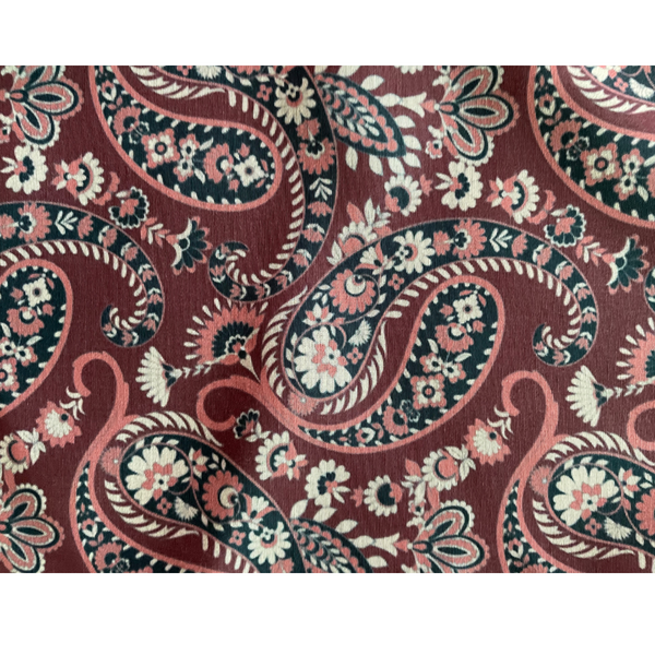 Vintage Block Print Paisley Red Pocket Square