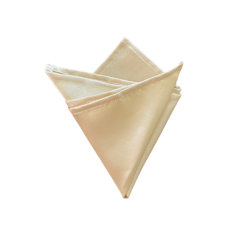 Light Cream Champagne Satin Silk Pocket Square