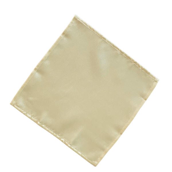 Light Cream Champagne Satin Silk Pocket Square