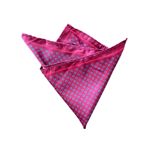 Blue Dotted Maroon Pocket Square
