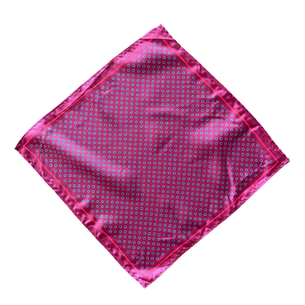 Blue Dotted Maroon Pocket Square