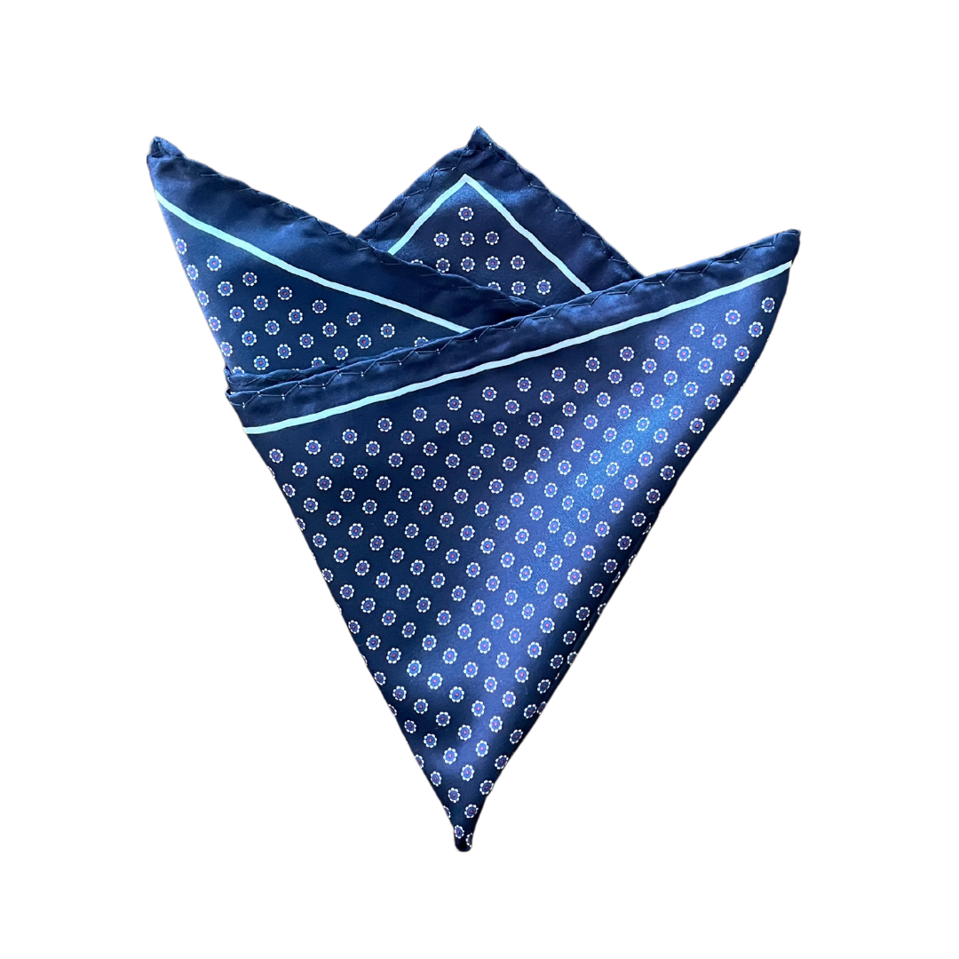 Purple Dotted Dark Blue Pocket Square