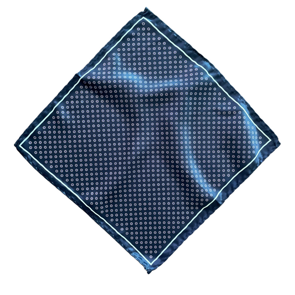 Purple Dotted Dark Blue Pocket Square