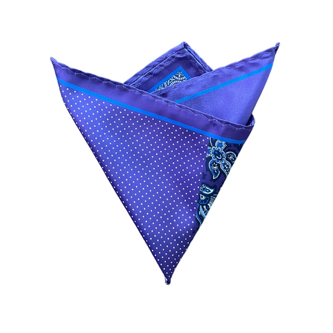 Purple & Blue Paisley Pocket Square