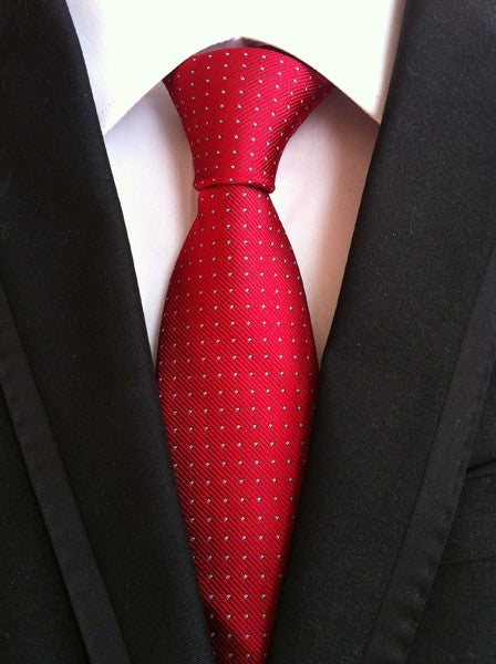 Red Small Polka Dots Regular Tie