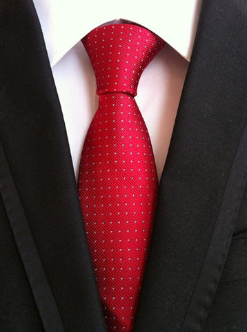 Red Small Polka Dots Regular Tie