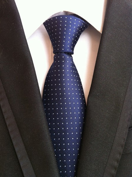 Blue Small Polka Dots Regular Tie
